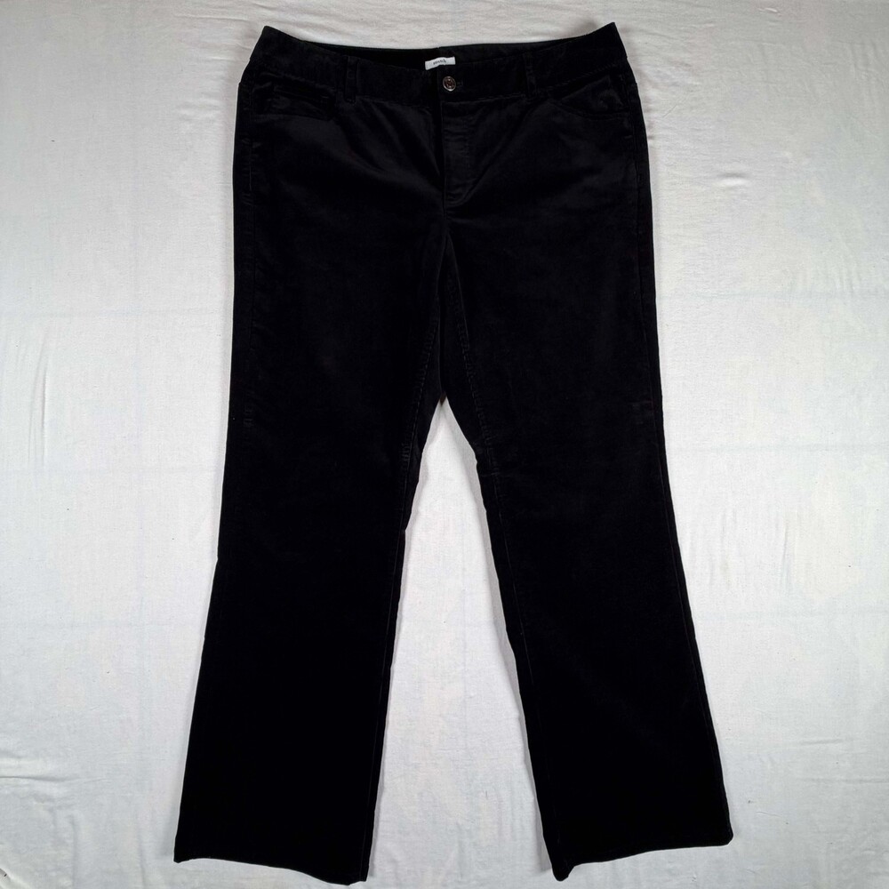 liz&co. Stretch Corduroy Pants Size 14 Black Cotton Spandex Blend